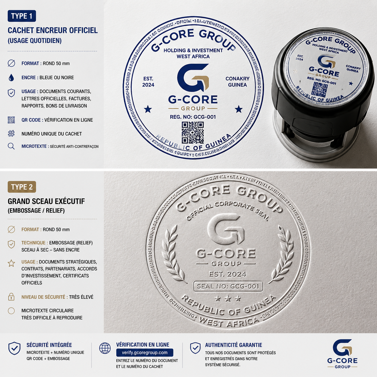 Cachet officiel G-CORE GROUP SA